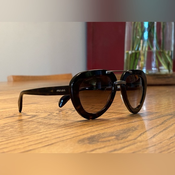 Prada SPR 28R 2AU3DO Oversized aviator Sunglasses - Picture 3 of 13